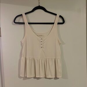 A New Day Cream Peplum Tank Top